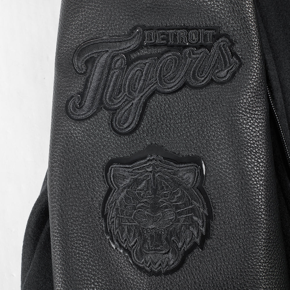 MLB DETROIT TIGERS TRIPLE BLACK BIG BOYS WOOL VARSITY JACKET