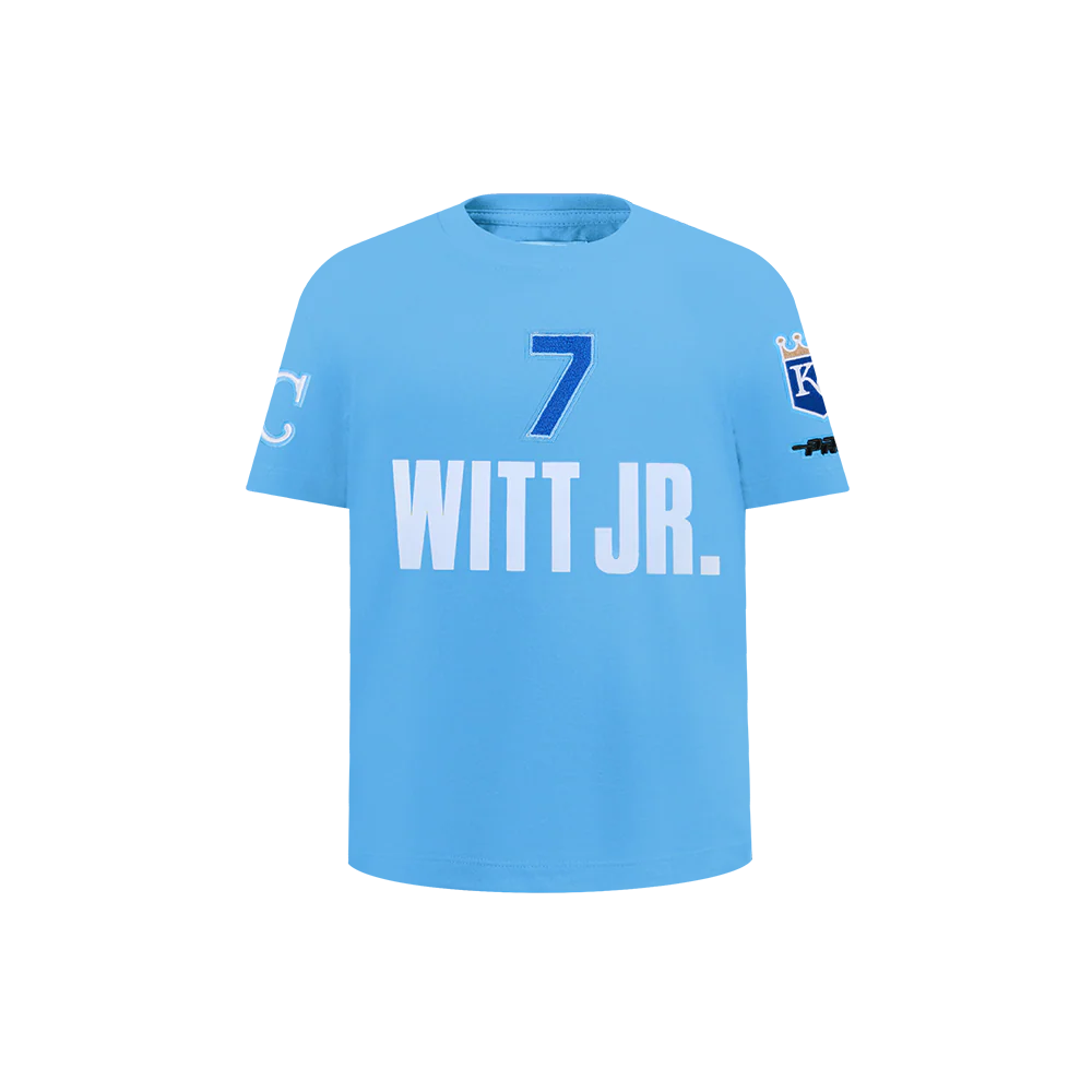 MLB KANSAS CITY ROYALS BOBBY WITT JR. #7 CLASSIC PLAYER NAME AND NUMBER TODDLER BOY SHORT SLEEVE TOP