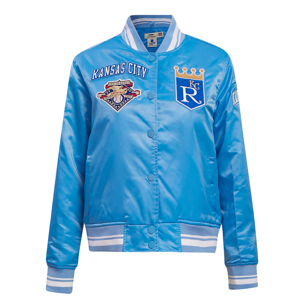 MLB KANSAS CITY ROYALS RETRO CLASSIC WOMEN'S RIB SATIN JACKET