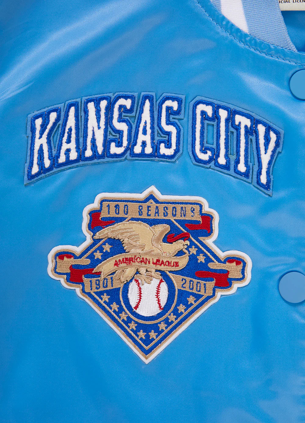MLB KANSAS CITY ROYALS RETRO CLASSIC WOMEN'S RIB SATIN JACKET