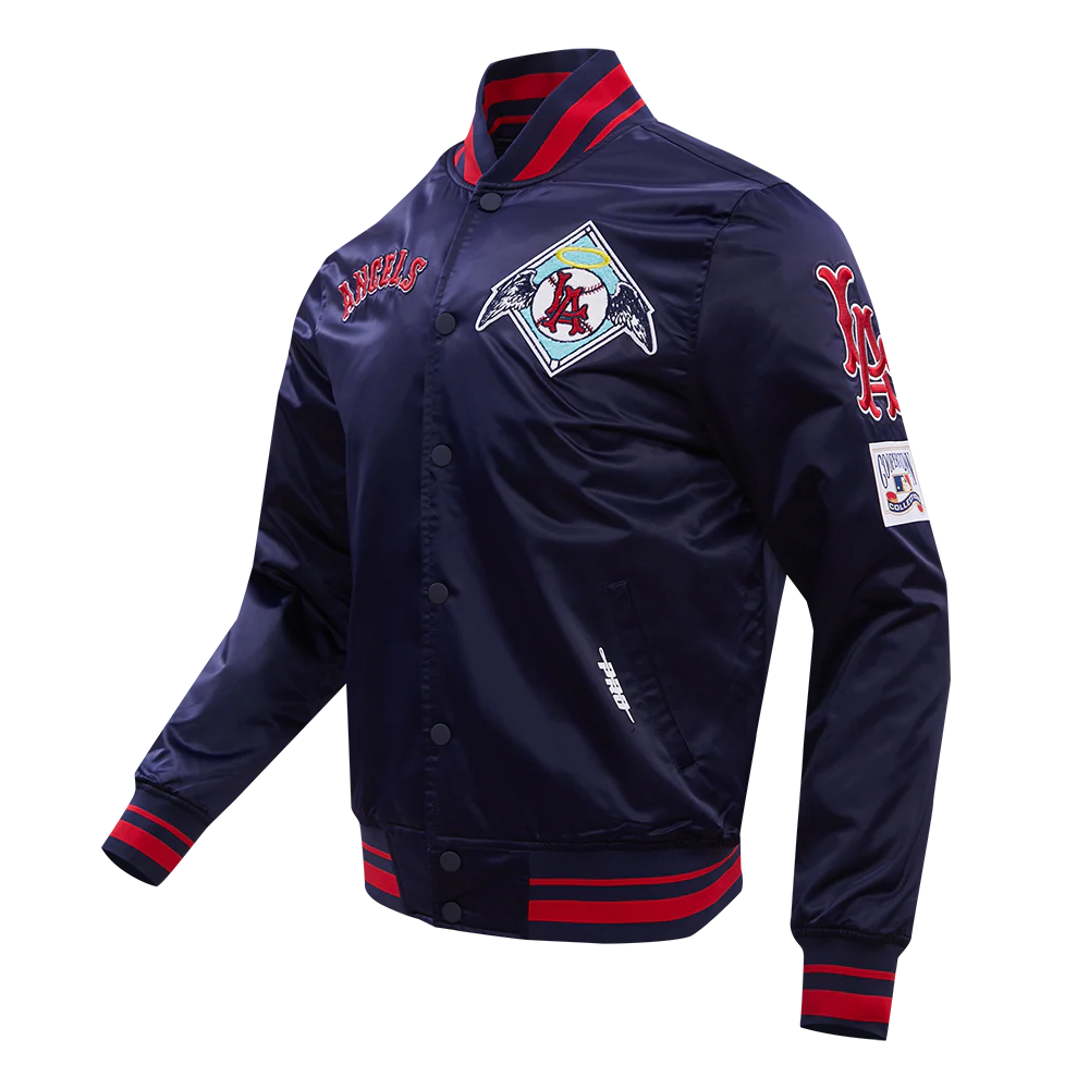 MLB LOS ANGELES ANGELS RETRO CLASSIC MEN'S RIB SATIN JACKET