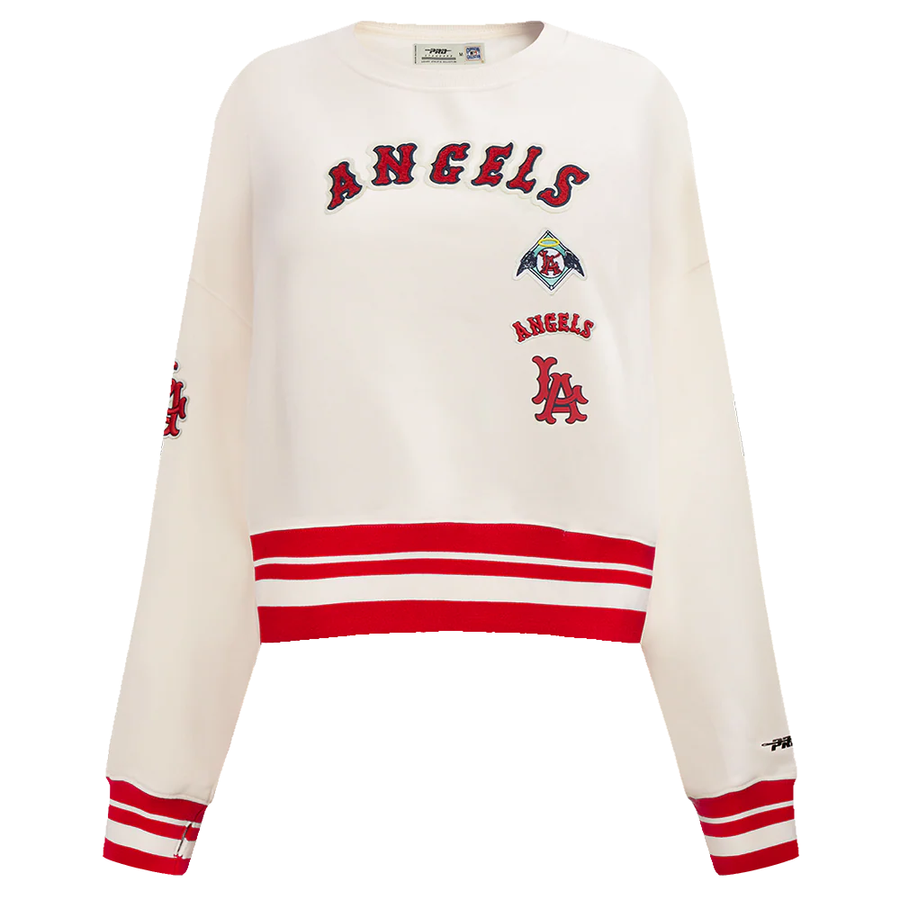 MLB LOS ANGELES ANGELS RETRO CLASSIC WOMEN'S RIB CREWNECK