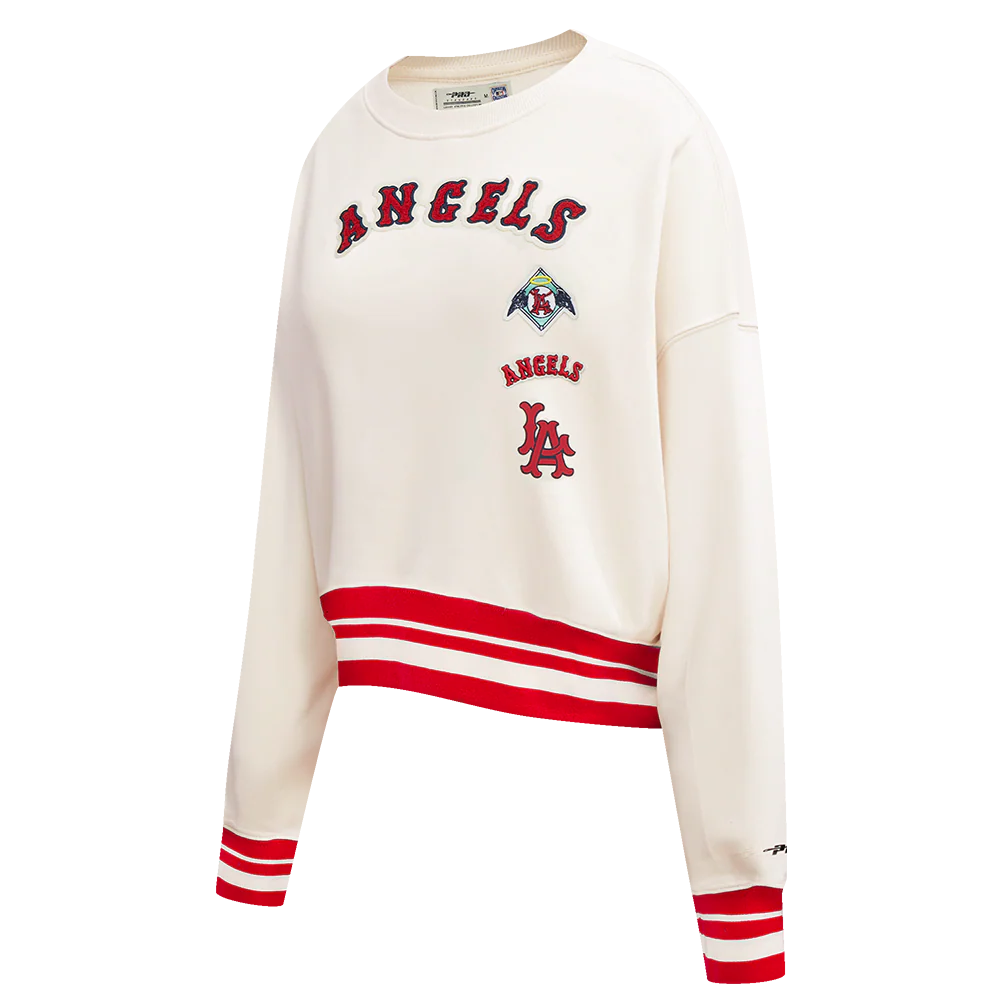 MLB LOS ANGELES ANGELS RETRO CLASSIC WOMEN'S RIB CREWNECK