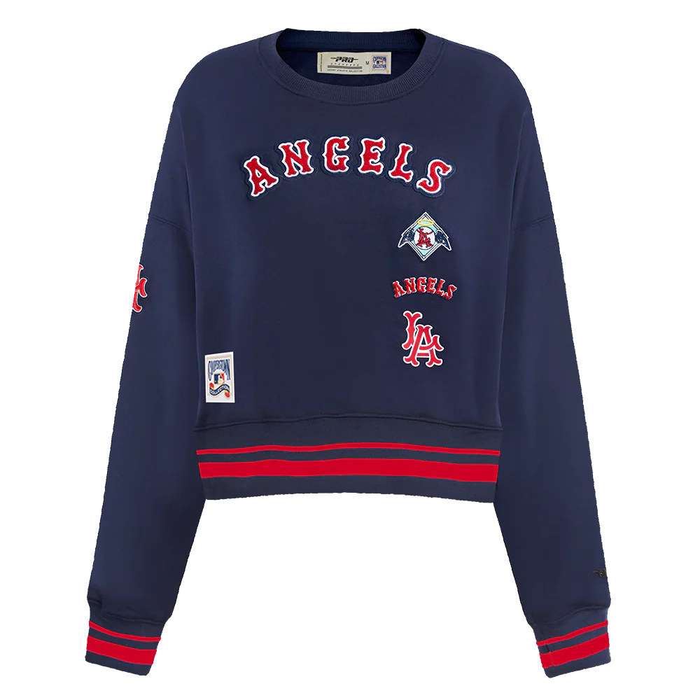 MLB LOS ANGELES ANGELS RETRO CLASSIC WOMEN'S RIB CREWNECK