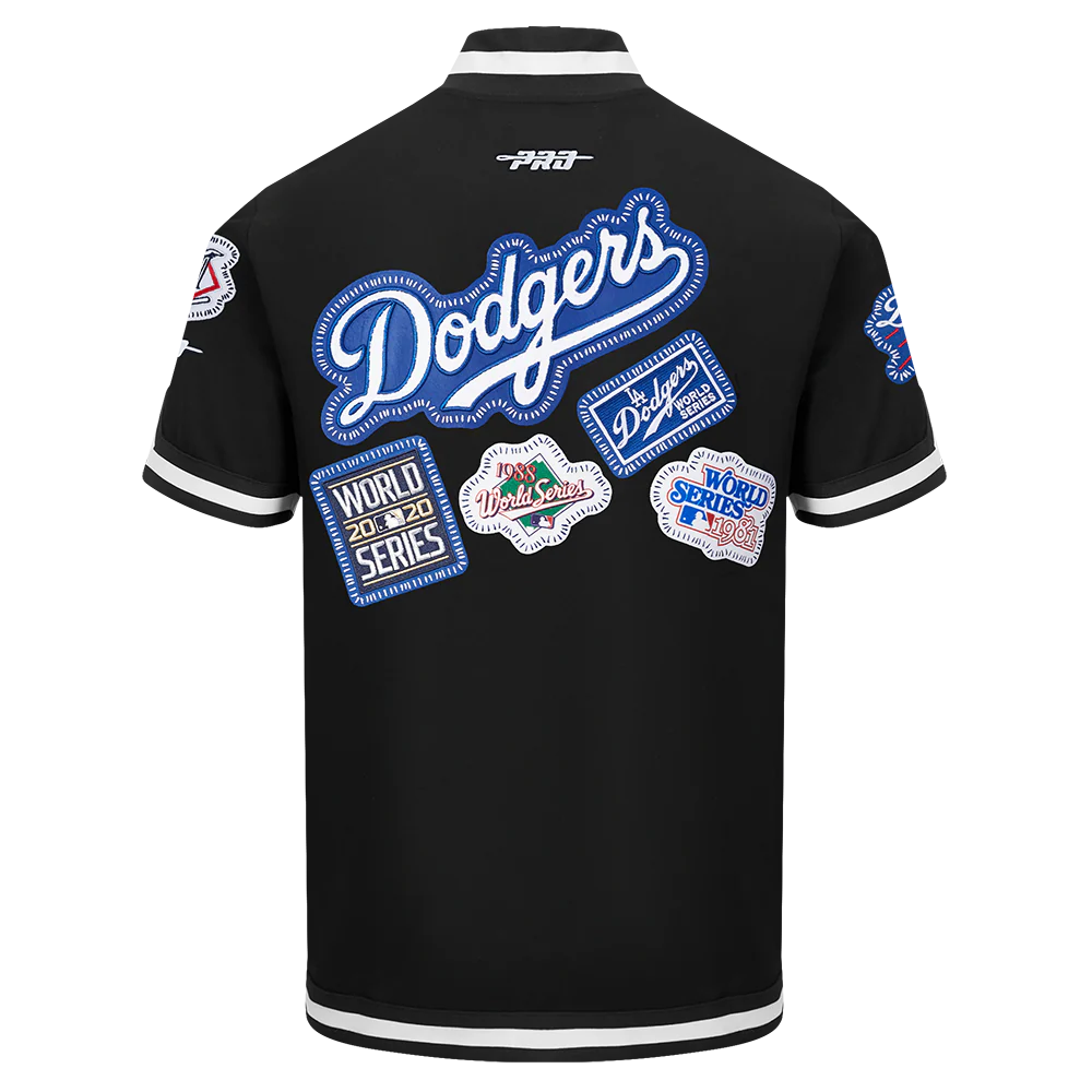 MLB LOS ANGELES DODGERS DIY PICK STITCH MEN'S DOUBLE KNIT SHORT SLEEVE JACKET