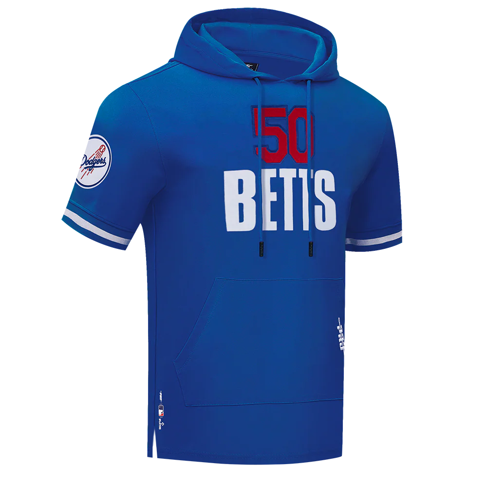 MLB LOS ANGELES DODGERS MOOKIE BETTS #50 CLASSIC MEN'S SHORT SLEEVE PULLOVER HOODIE