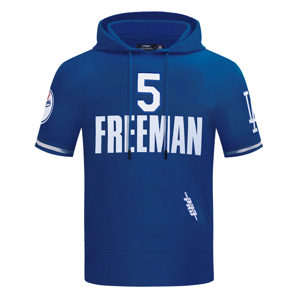 MLB LOS ANGELES DODGERS FREDDIE FREEMAN #5 CLASSIC MEN'S SHORT SLEEVE PULLOVER HOODIE