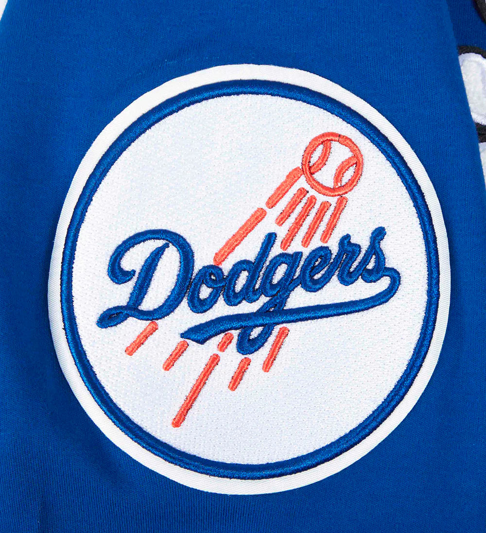 MLB LOS ANGELES DODGERS CLASSIC CHENILLE MEN'S DOUBLE KNIT SHORT SLEEVE PULLOVER HOODIE