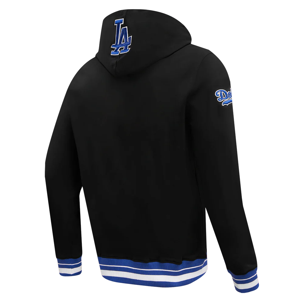 MLB LOS ANGELES DODGERS SCRIPT TAIL MEN'S RIB FLEECE PULLOVER HOODIE