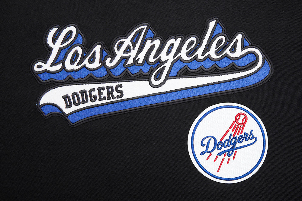 MLB LOS ANGELES DODGERS SCRIPT TAIL MEN'S RIB FLEECE PULLOVER HOODIE