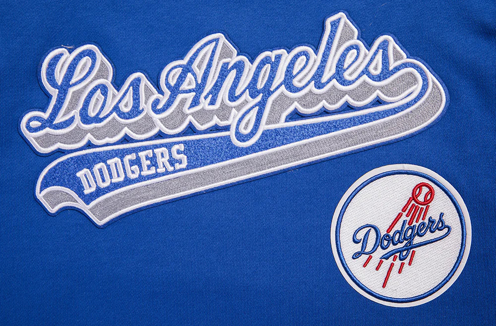 MLB LOS ANGELES DODGERS SCRIPT TAIL MEN'S RIB FLEECE PULLOVER HOODIE