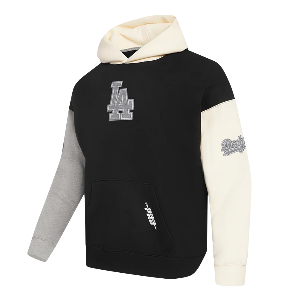 MLB LOS ANGELES DODGERS REVERSE FRENCH TERRY MEN'S COLORBLOCK FLEECE PULLOVER HOODIE
