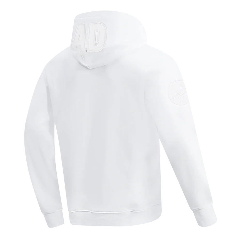 MLB LOS ANGELES DODGERS WHITE OUT MEN'S DOUBLE KNIT PULLOVER HOODIE