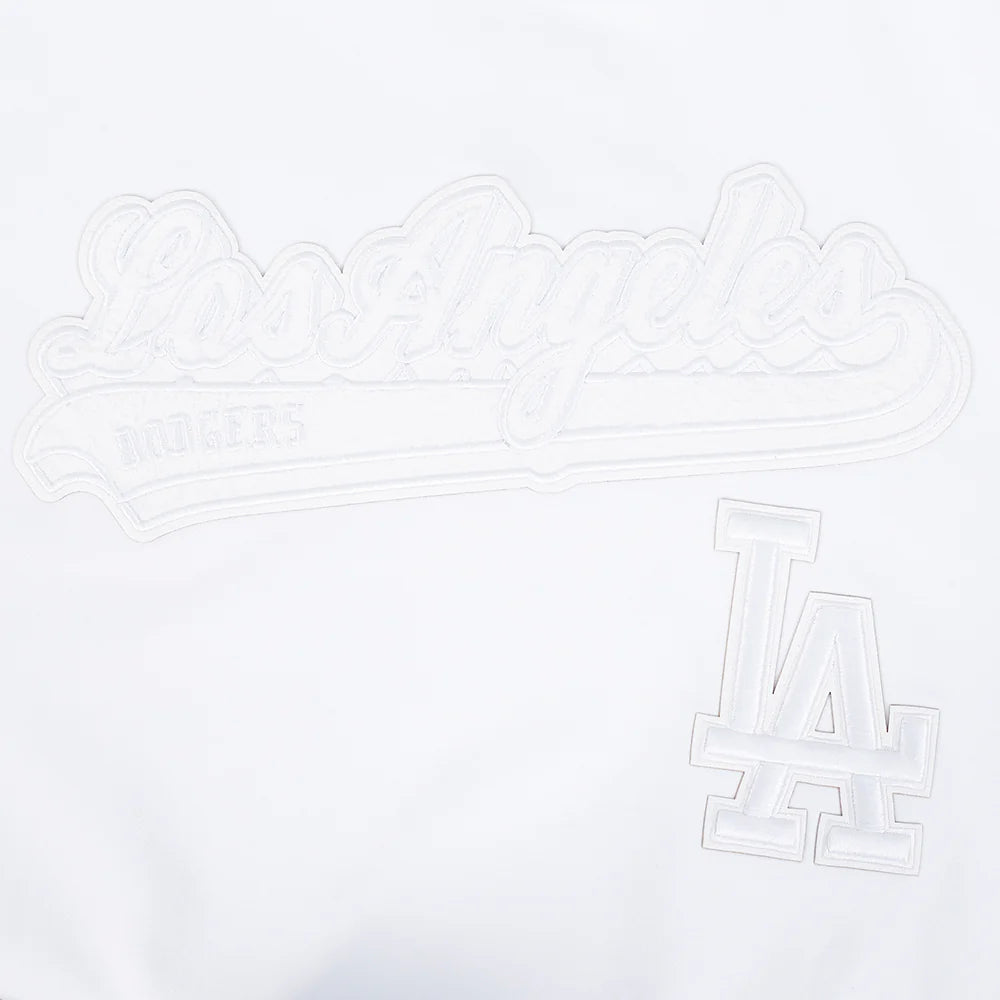 MLB LOS ANGELES DODGERS WHITE OUT MEN'S DOUBLE KNIT PULLOVER HOODIE