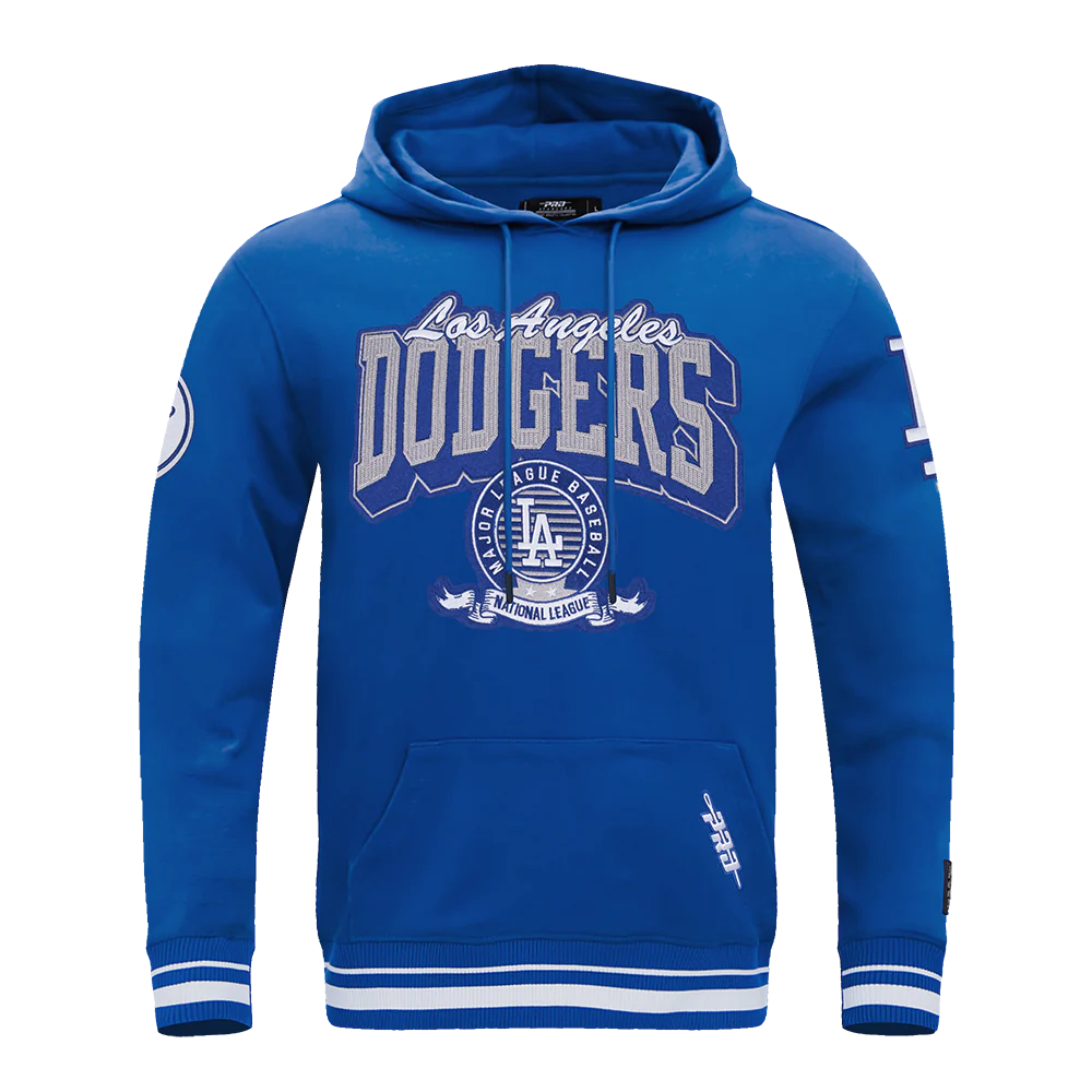 MLB LOS ANGELES DODGERS TEAM BADGE MEN'S RIB PO HOODIE