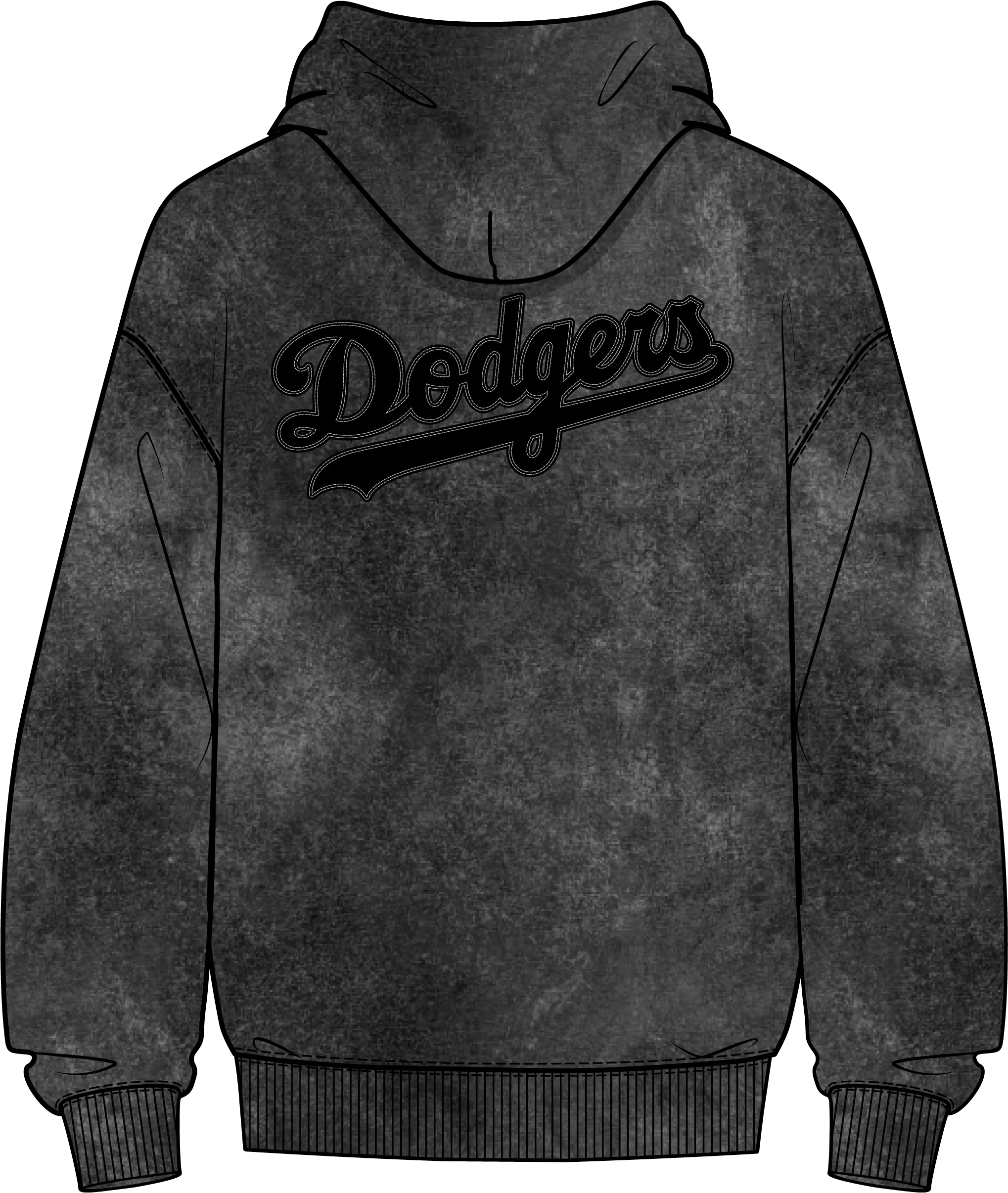 MLB LOS ANGELES DODGERS WASHED VANGUARD MEN'S ENZYME WASH DROP SHOULDER