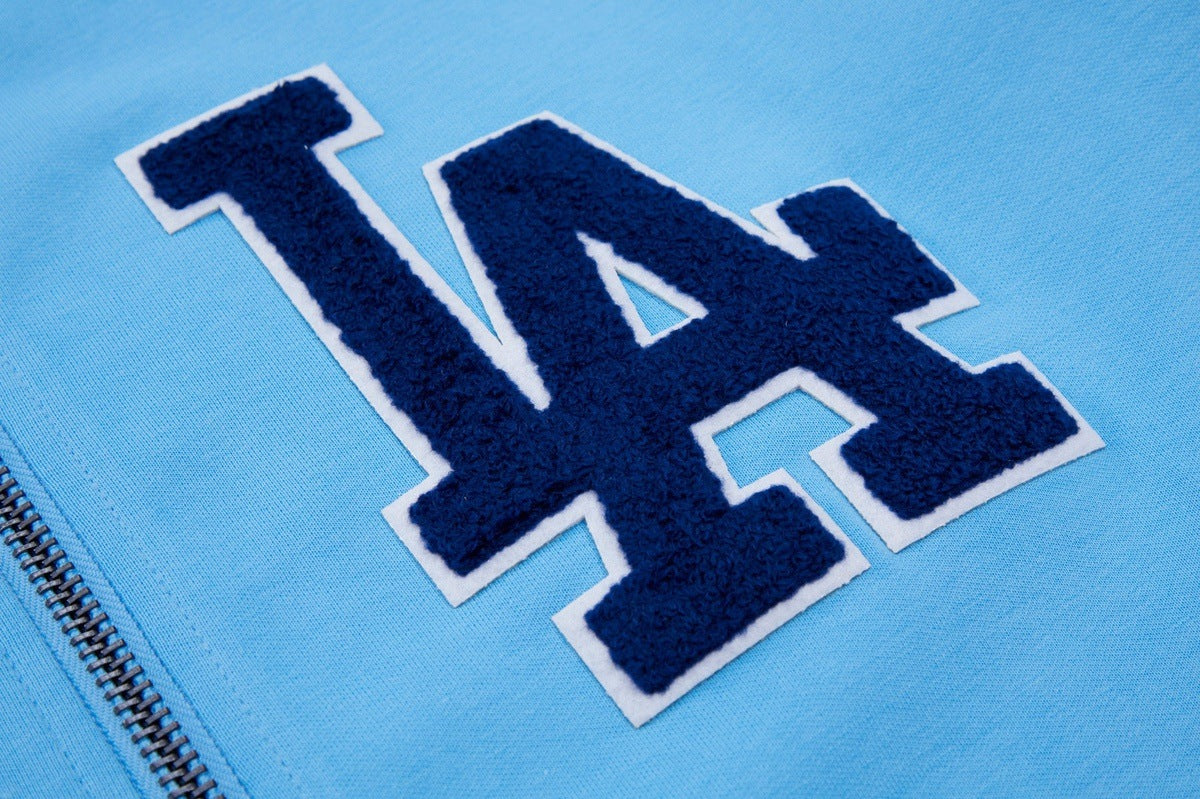 MLB LOS ANGELES DODGERS CLASSIC CHENILLE MEN'S FULL ZIP PULLOVER HOODIE