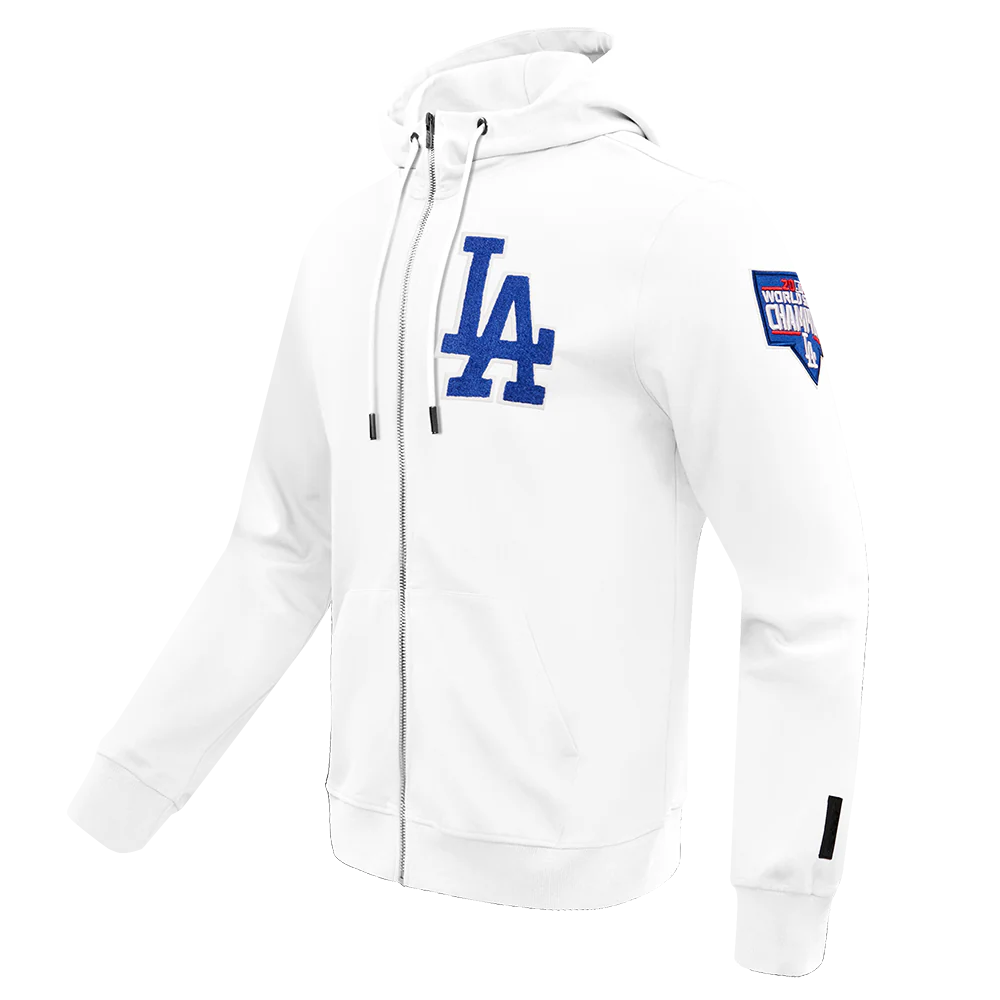 MLB LOS ANGELES DODGERS CLASSIC CHENILLE MEN'S FULL ZIP PULLOVER HOODIE