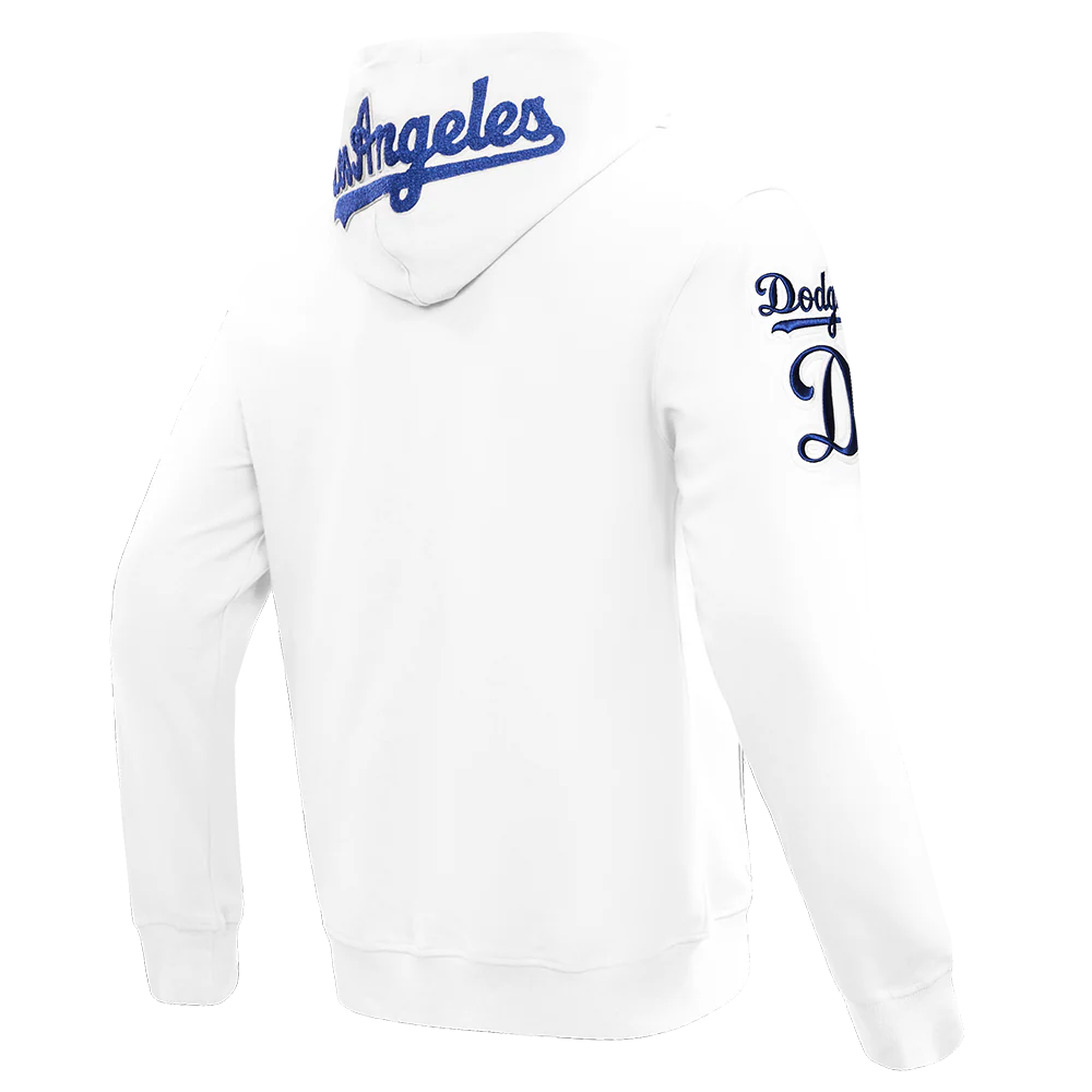 MLB LOS ANGELES DODGERS CLASSIC CHENILLE MEN'S FULL ZIP PULLOVER HOODIE