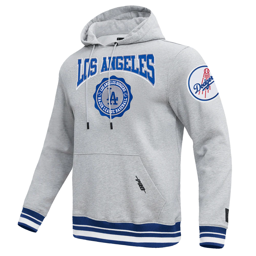 MLB LOS ANGELES DODGERS CREST EMBLEM RIB FLC PO HOODIE
