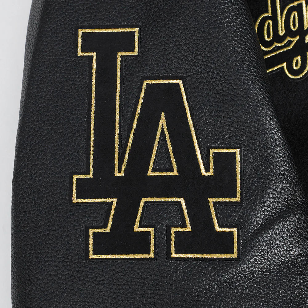 MLB LOS ANGELES DODGERS BLACK & GOLD MEN'S WOOL VARSITY JACKET