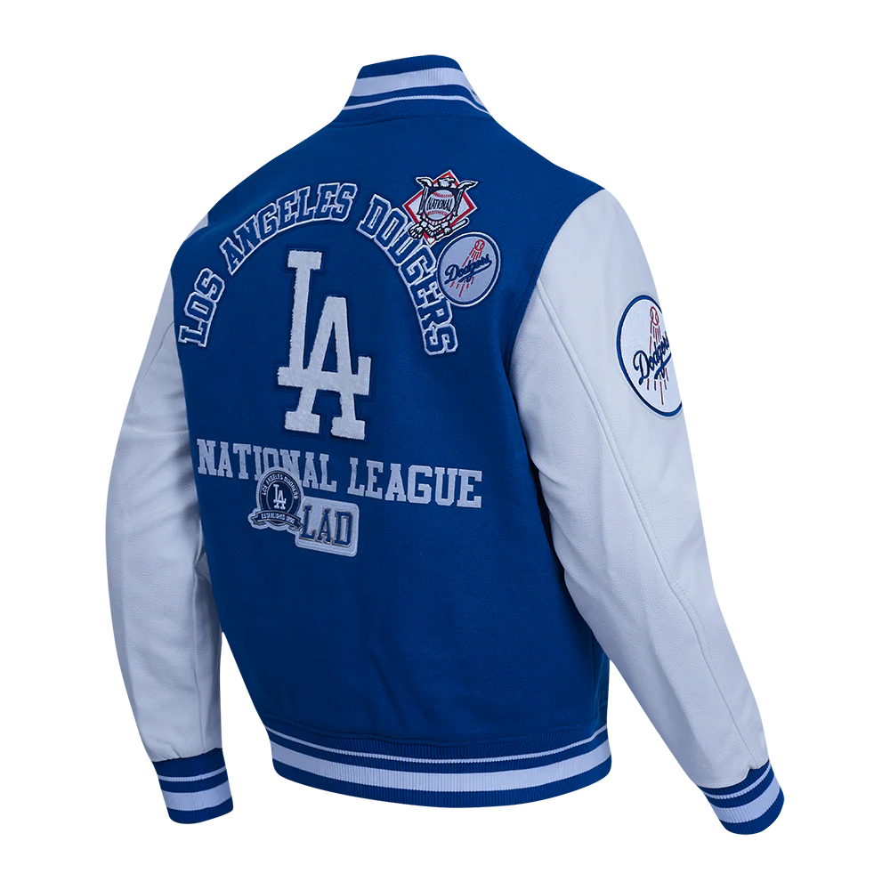MLB LOS ANGELES DODGERS AREA CODE MEN'S RIB WOOL VARSITY JACKET