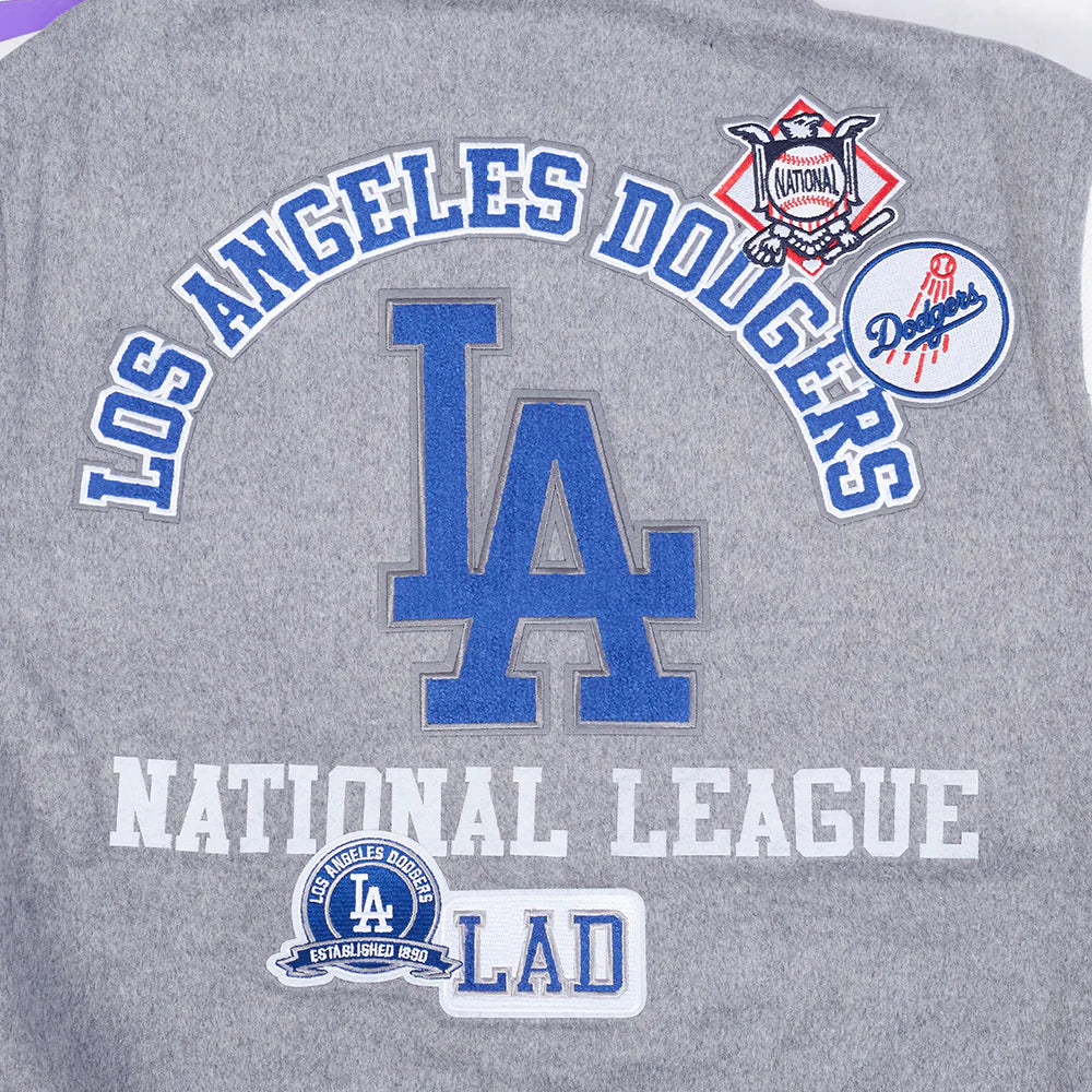 MLB LOS ANGELES DODGERS AREA CODE MEN'S RIB WOOL VARSITY JACKET