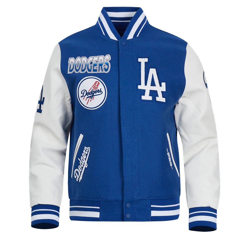 MLB LOS ANGELES DODGERS TURN IT UP MEN'S RIB WOOL VARSITY JACKET