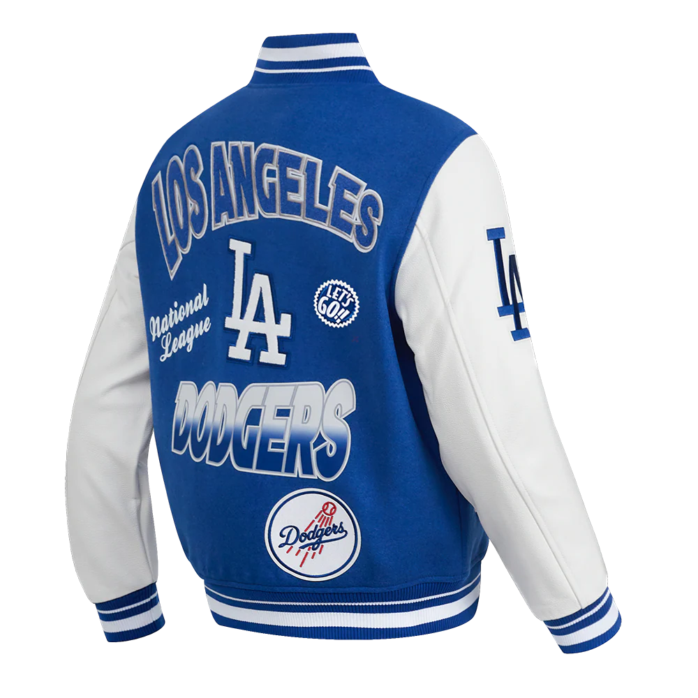 MLB LOS ANGELES DODGERS TURN IT UP MEN'S RIB WOOL VARSITY JACKET