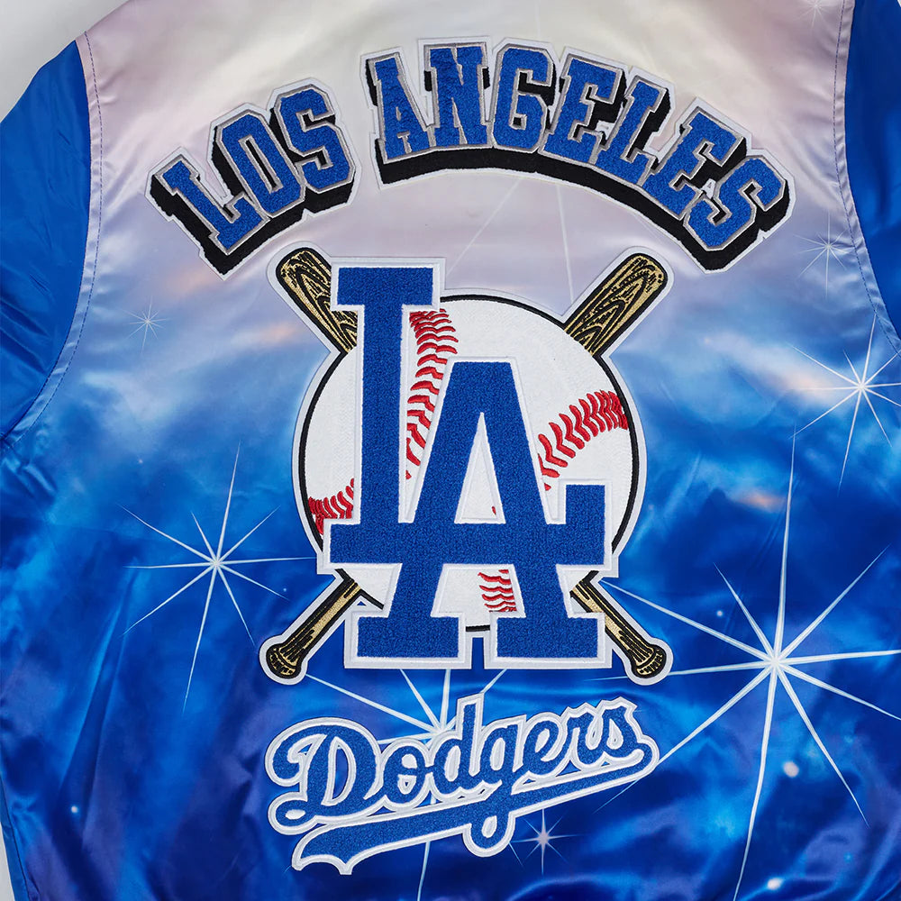 MLB LOS ANGELES DODGERS SUBLIMATED MEN'S SATIN JACKET-MIDNIGHT SKY
