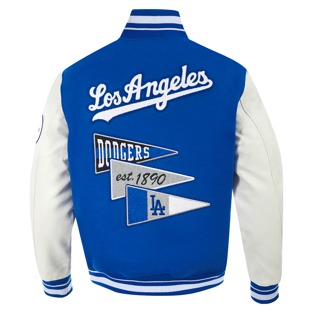 MLB LOS ANGELES DODGERS TEAM PENNANTS MEN'S RIB WOOL VARSITY JACKET
