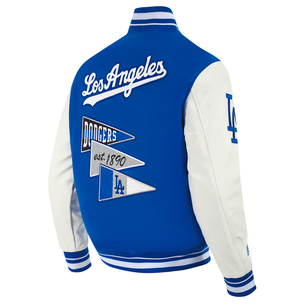 MLB LOS ANGELES DODGERS TEAM PENNANTS MEN'S RIB WOOL VARSITY JACKET