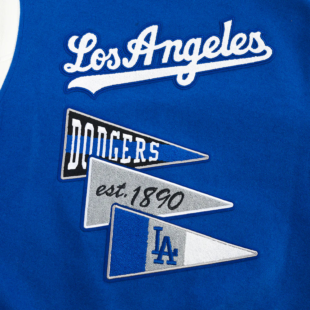 MLB LOS ANGELES DODGERS TEAM PENNANTS MEN'S RIB WOOL VARSITY JACKET