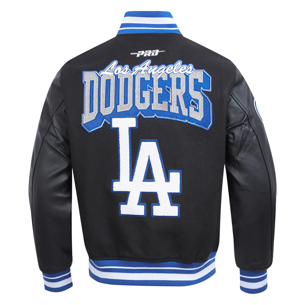 MLB LOS ANGELES DODGERS TEAM BADGE MEN'S RIB WOOL VARSITY JACKET