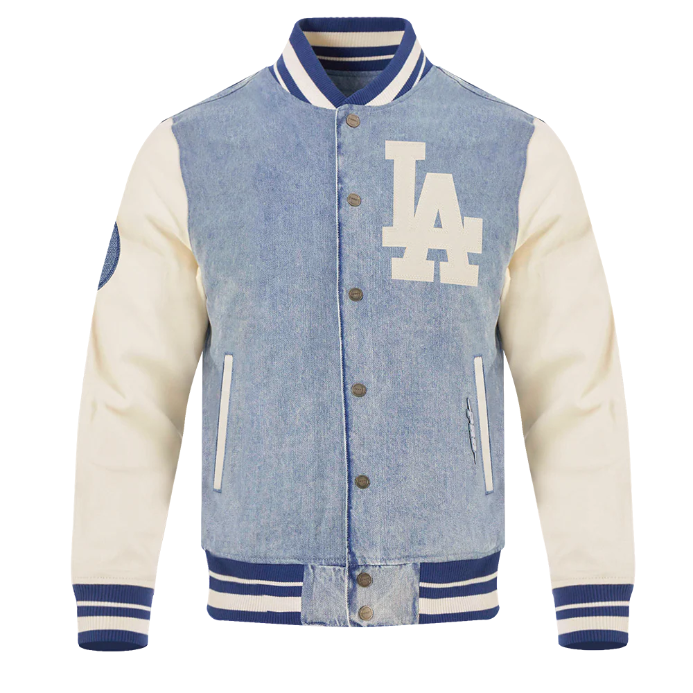 MLB LOS ANGELES DODGERS VARSITY BLUES MEN'S DENIM VARSTIY JACKET