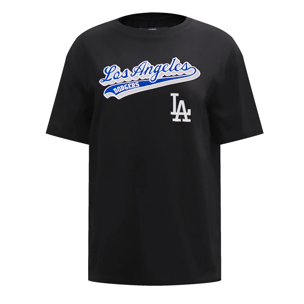 MLB LOS ANGELES DODGERS SCRIPT TAIL WOMEN'S COTTON BOYFRIEND TOP