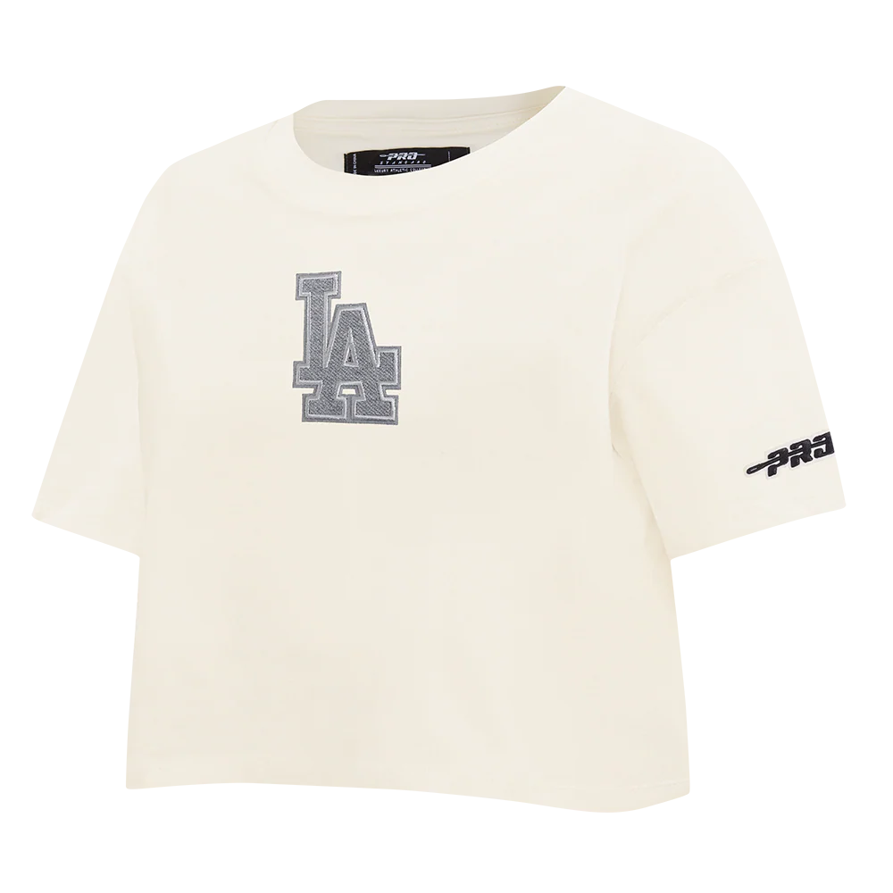 MLB LOS ANGELES DODGERS REVERSE FRENCH TERRY WOMEN'S SINGLE JERSEY BOXY TOP