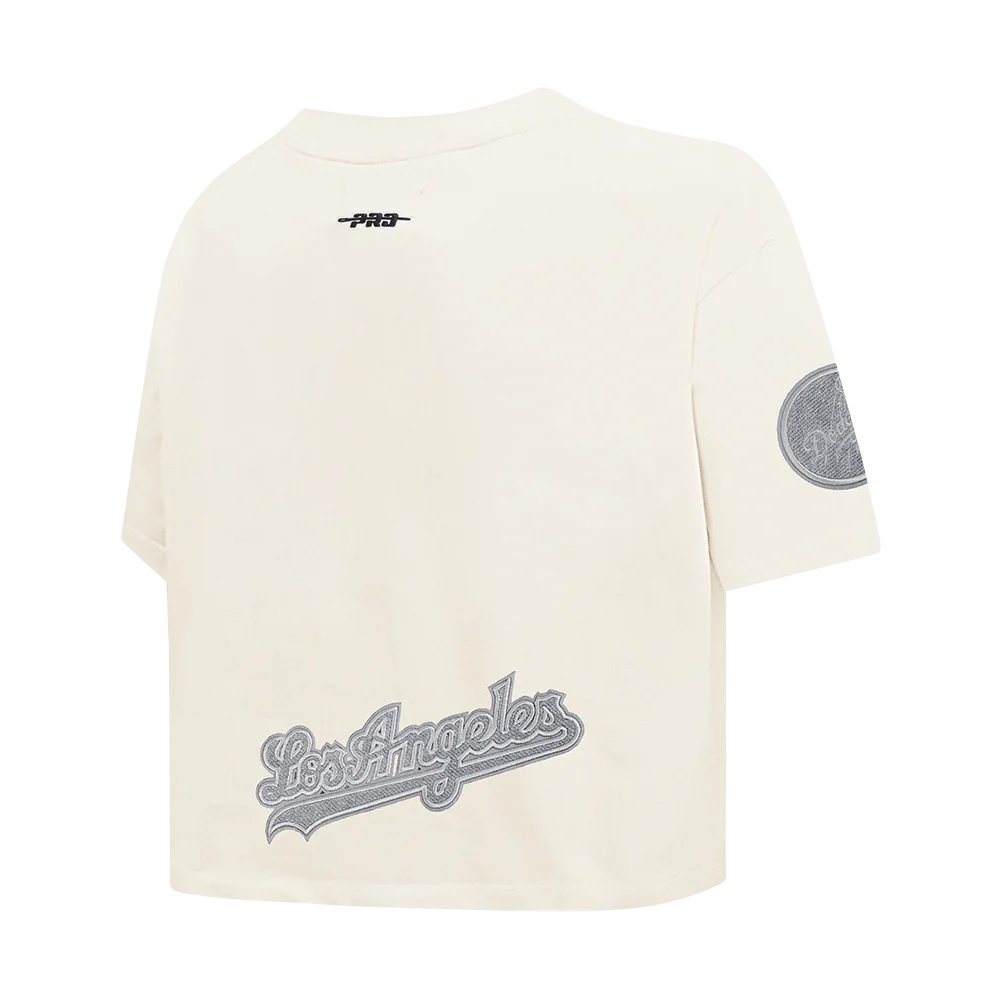 MLB LOS ANGELES DODGERS REVERSE FRENCH TERRY WOMEN'S SINGLE JERSEY BOXY TOP