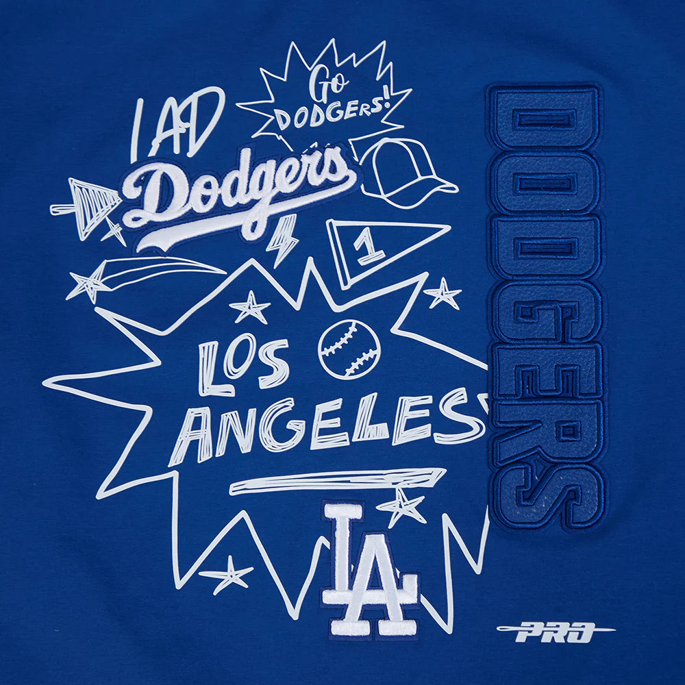 MLB LOS ANGELES DODGERS SKETCHBOOK WOMEN'S SINGLE JERSEY BOXY TEE
