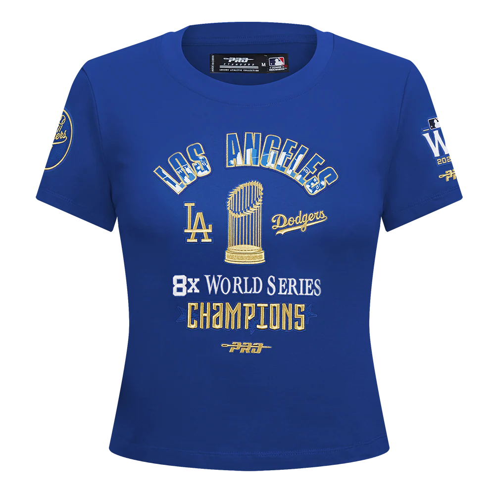 MLB LOS ANGELES DODGERS WORLD SERIES WOMEN'S SINGLE JERSEY SLIM FIT TOP
