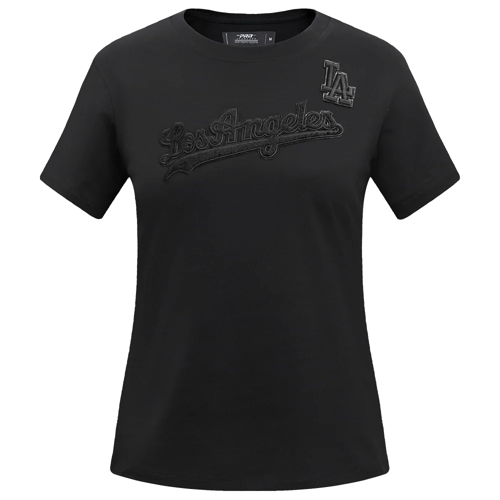 MLB LOS ANGELES DODGERS TRIPLE BLACK WOMEN'S SINGLE JERSEY SLIM FIT TOP