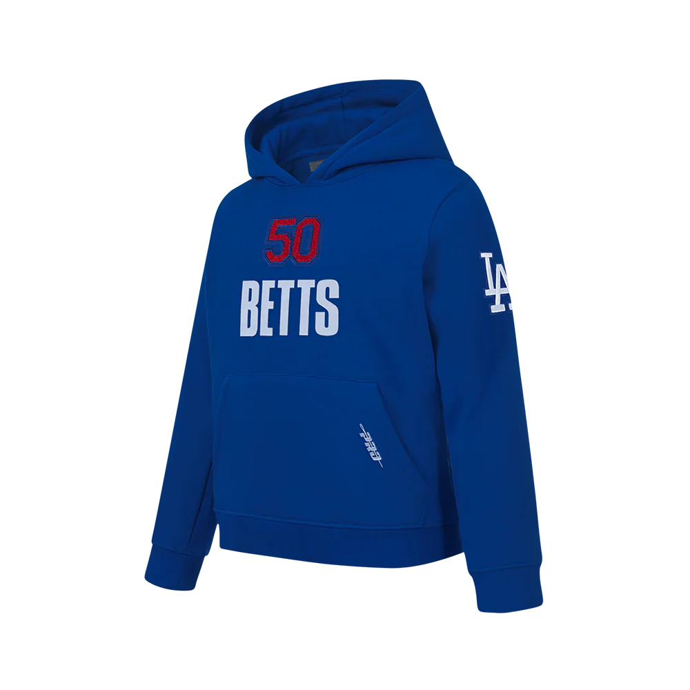MLB LOS ANGELES DODGERS MOOKIE BETTS #50 CLASSIC PLAYER NAME AND NUMBER BIG BOYS PULLOVER HOODIE