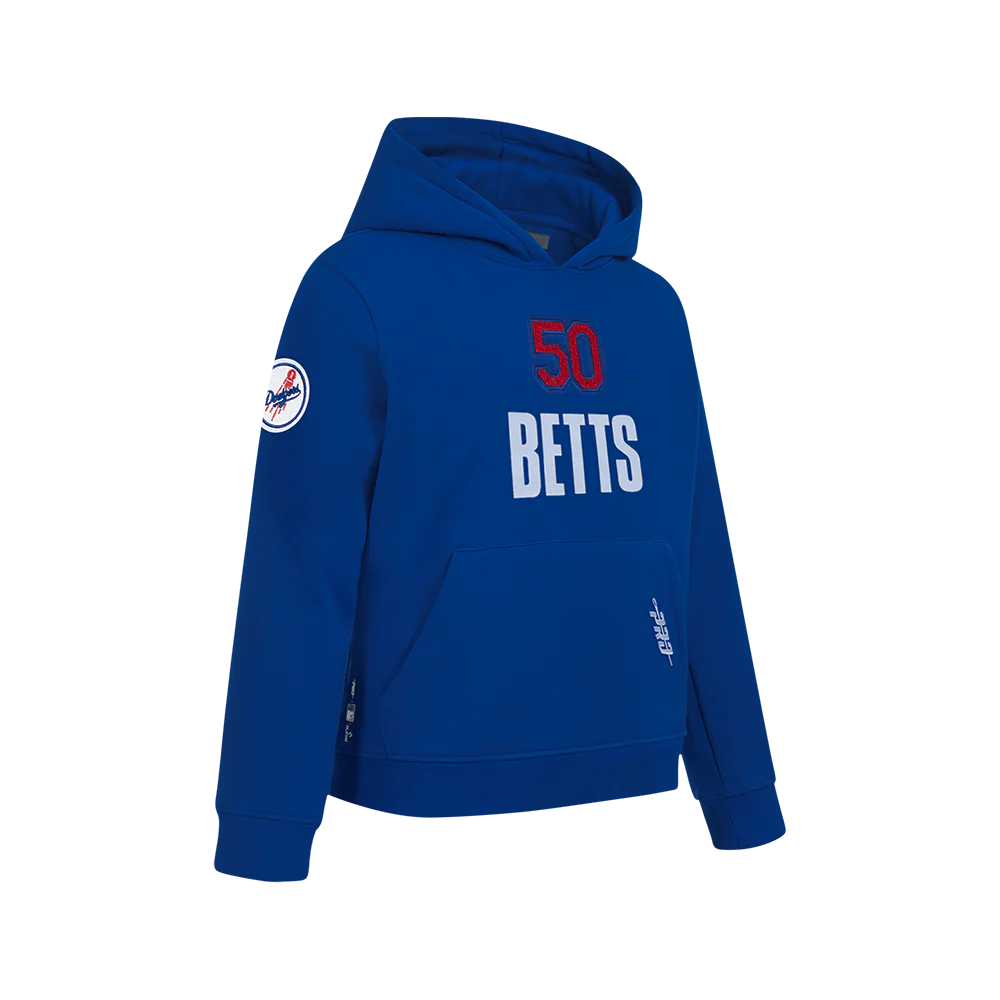 MLB LOS ANGELES DODGERS MOOKIE BETTS #50 CLASSIC PLAYER NAME AND NUMBER BIG BOYS PULLOVER HOODIE