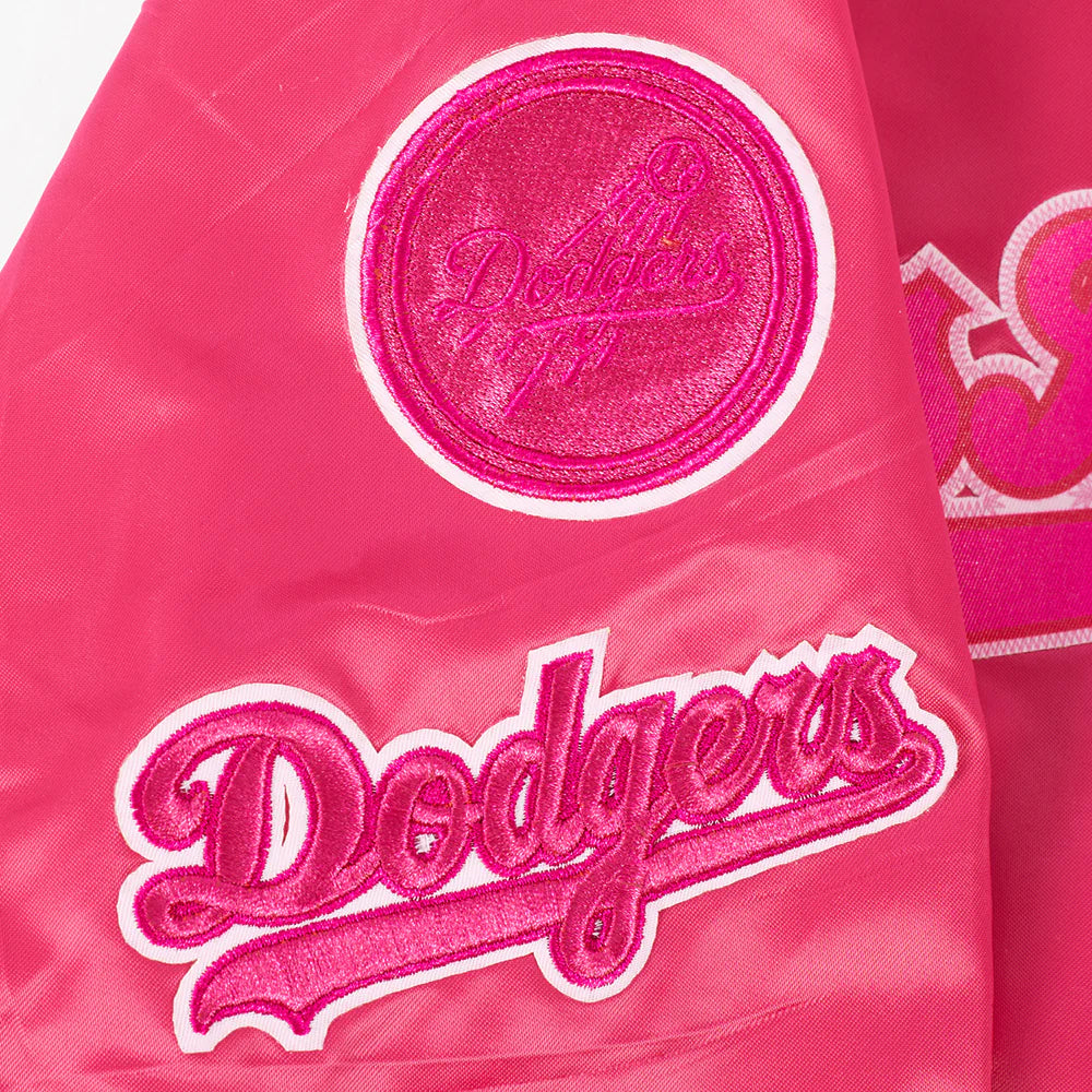 MLB LOS ANGELES DODGERS TRIPLE PINK BIG GIRLS SATIN JACKET