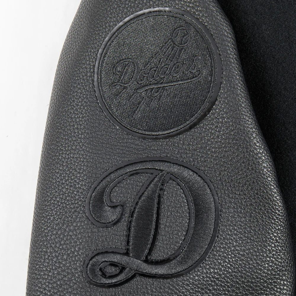 MLB LOS ANGELES DODGERS TRIPLE BLACK BIG BOYS WOOL VARSITY JACKET