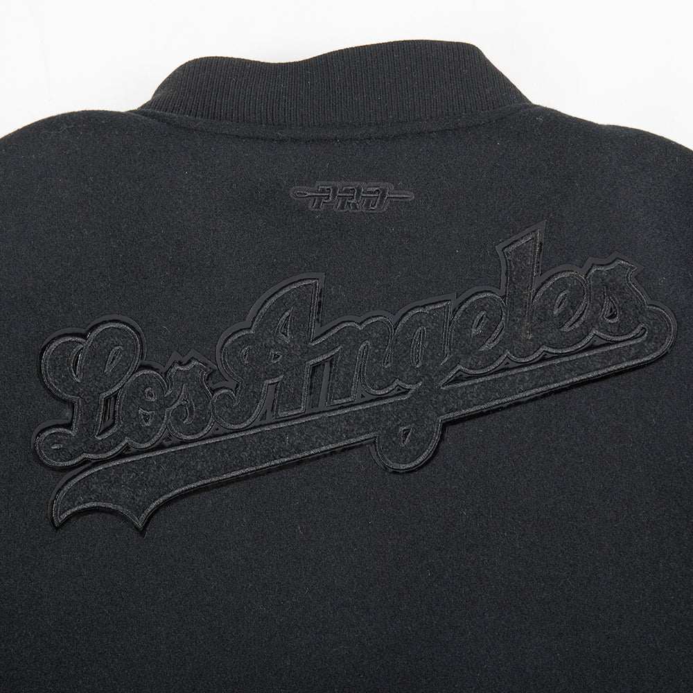 MLB LOS ANGELES DODGERS TRIPLE BLACK BIG BOYS WOOL VARSITY JACKET