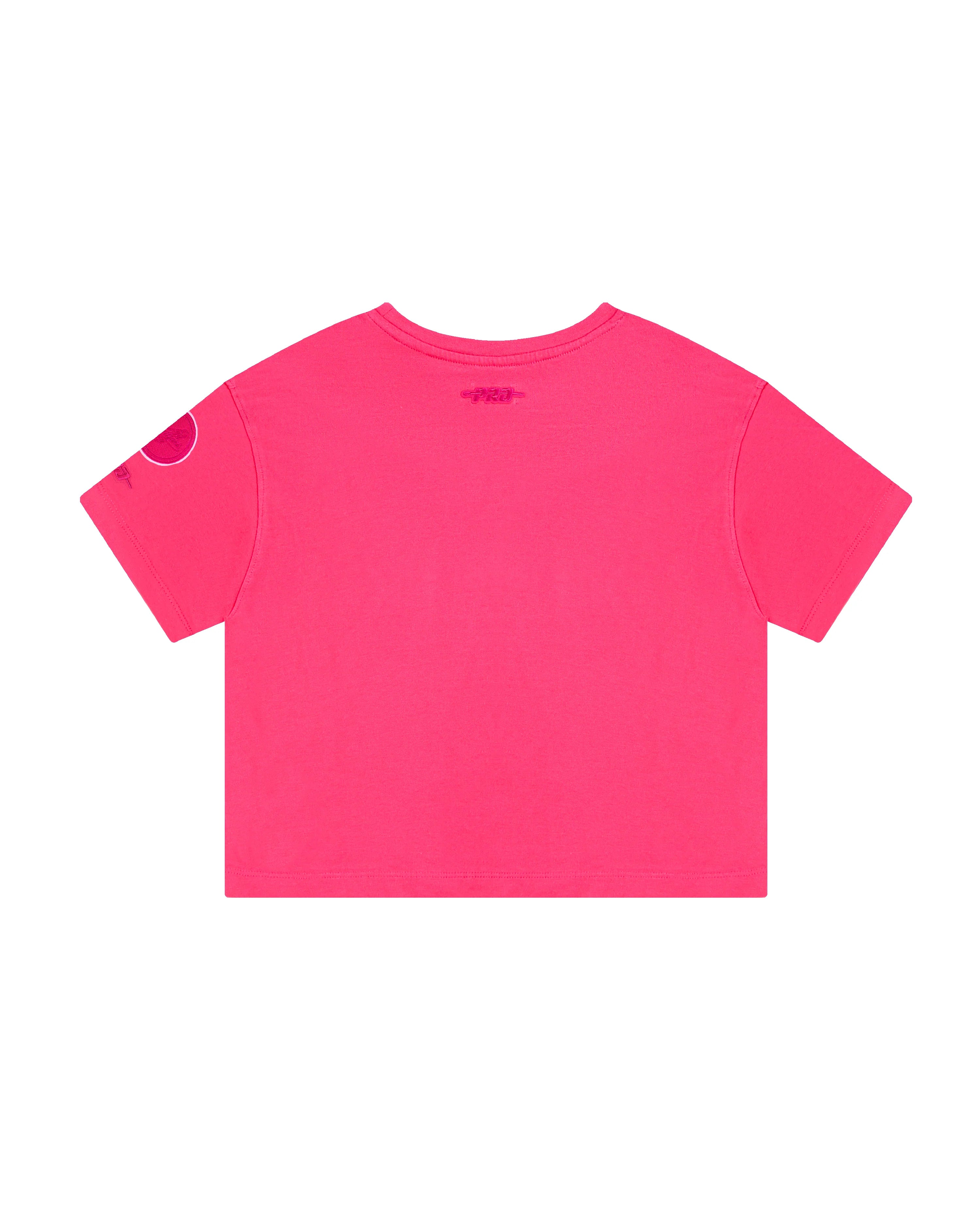 MLB LOS ANGELES DODGERS TRIPLE PINK BIG GIRLS SHORT SLEEVE BOXY TOP