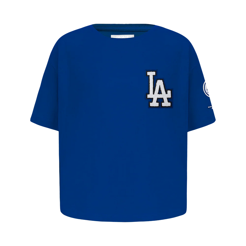 MLB LOS ANGELES DODGERS CLASSIC BIG GIRLS SHORT SLEEVE BOXY TOP