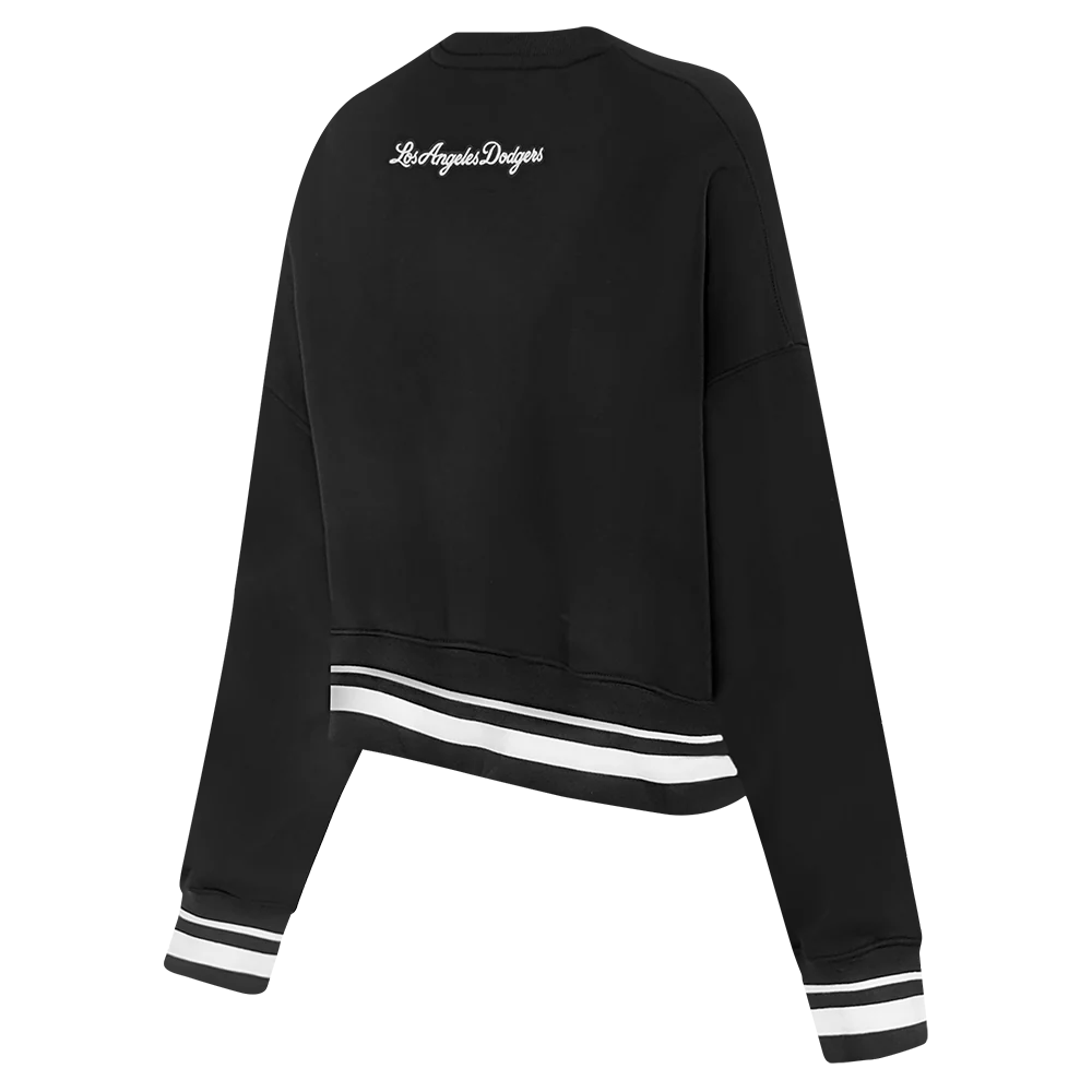 MLB LOS ANGELES DODGERS PEARLS WOMEN'S RIB FLEECE CREWNECK