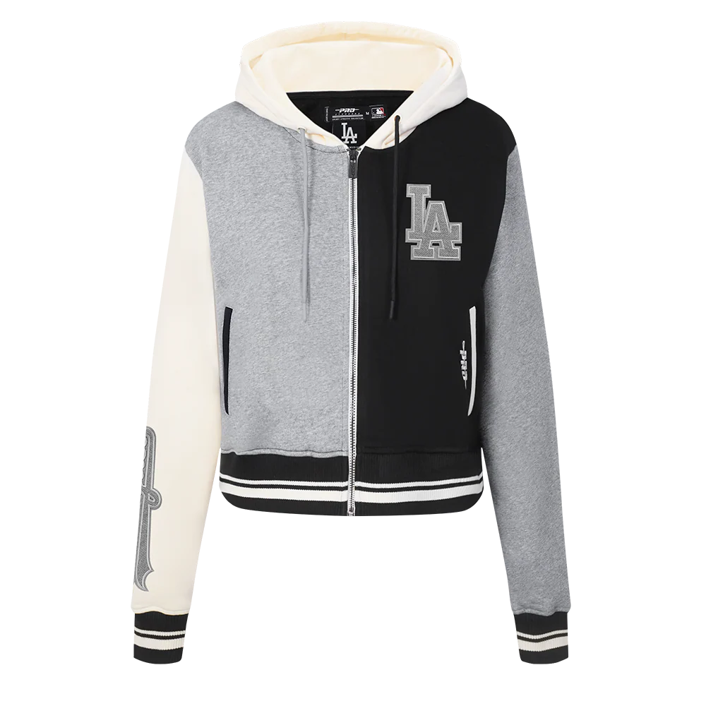 MLB LOS ANGELES DODGERS REVERSE FRENCH TERRY WOMEN'S COLORBLOCK FLC FZ